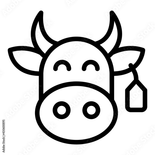 Ranch cow icon. Outline Ranch cow vector icon for web design isolated on white background