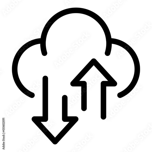 Cloud internet icon. Outline Cloud internet vector icon for web design isolated on white background