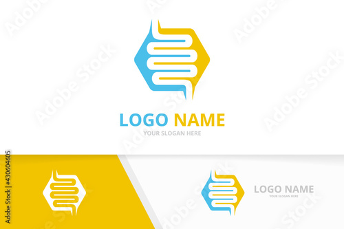 Gastrointestinal human, digestive system logo combination. Colon logotype design template.