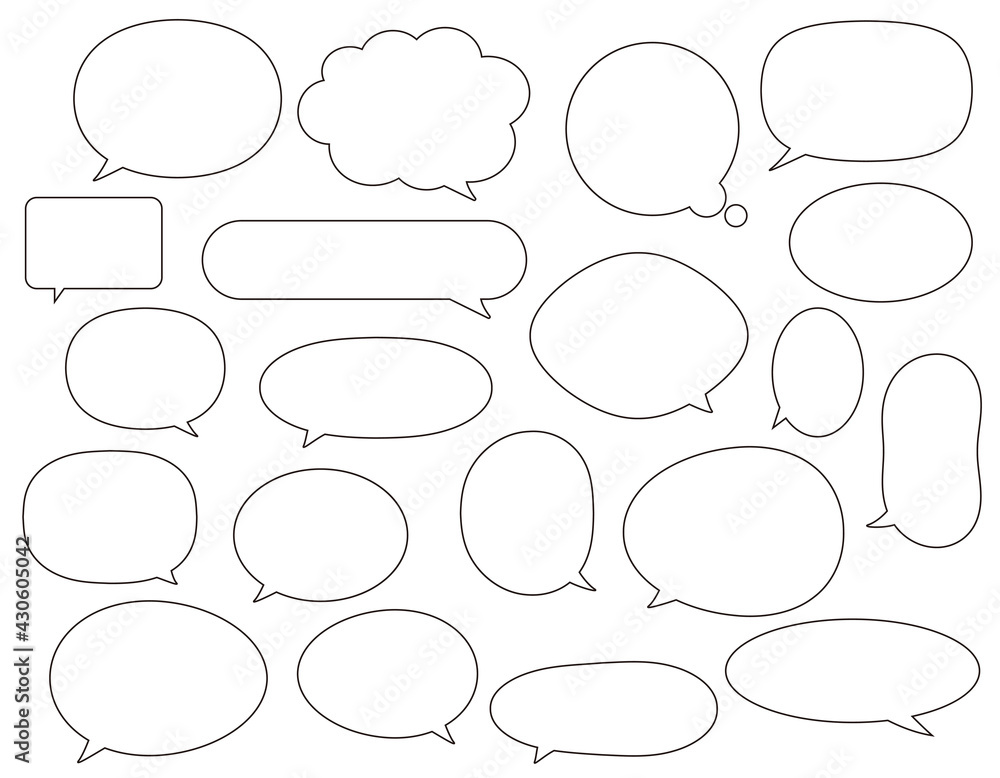 Fototapeta premium ふきだしのセット 見出し 