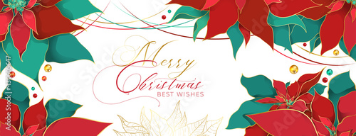Christmas Silk Poinsettia social network white header