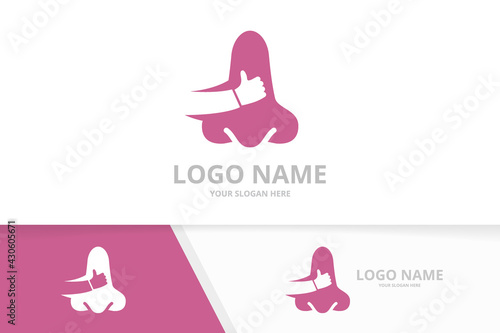 Best nose logo combination. ENT clinic, otolaryngology logotype design template.