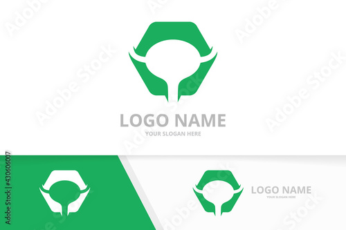 Bladder logo combination. Urinary tract logotype design template.