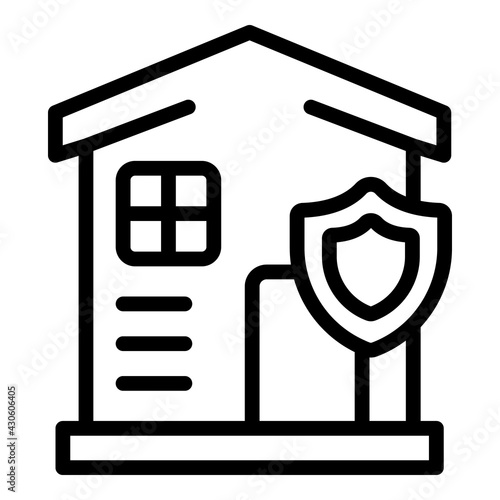 Liability secured house icon. Outline Liability secured house vector icon for web design isolated on white background