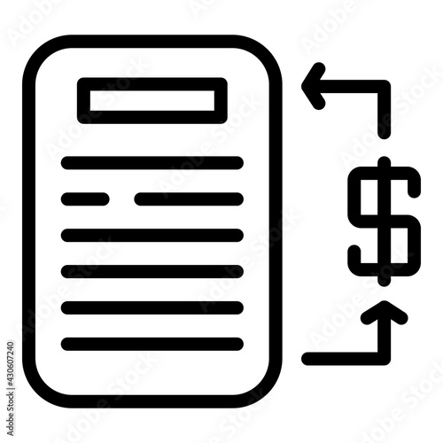 Liability confirm bill icon. Outline Liability confirm bill vector icon for web design isolated on white background