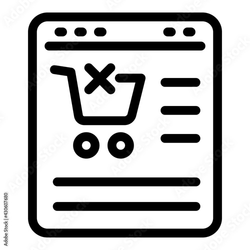 Online payment cancellation icon. Outline Online payment cancellation vector icon for web design isolated on white background