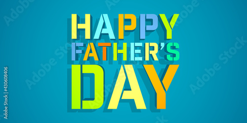 Color Happy Fathers day design - Sleek banner 