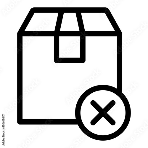 Parcel payment cancellation icon. Outline Parcel payment cancellation vector icon for web design isolated on white background