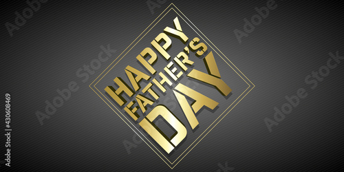 Black and gold Happy Fathers day design - Sleek banner 