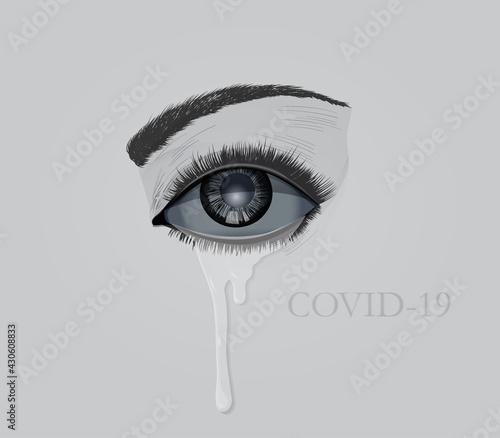 grayscale eye crying