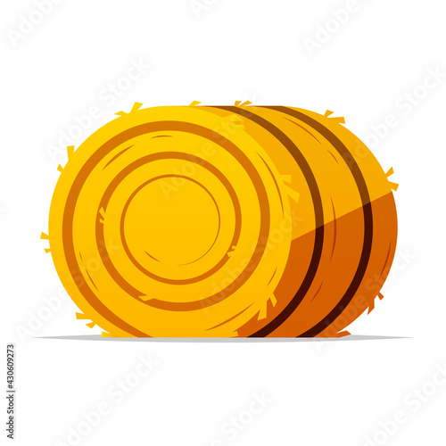 Round bale of hay vector isolated illustration