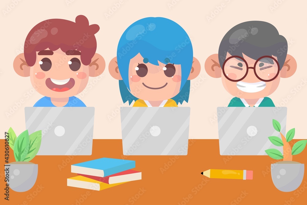 Happy cute kids boy and girl using laptop Premium Vector
Happy cute kids boy and girl using laptop Premium Vector