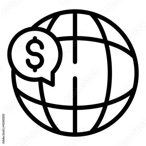 Result money global icon. Outline Result money global vector icon for web design isolated on white background