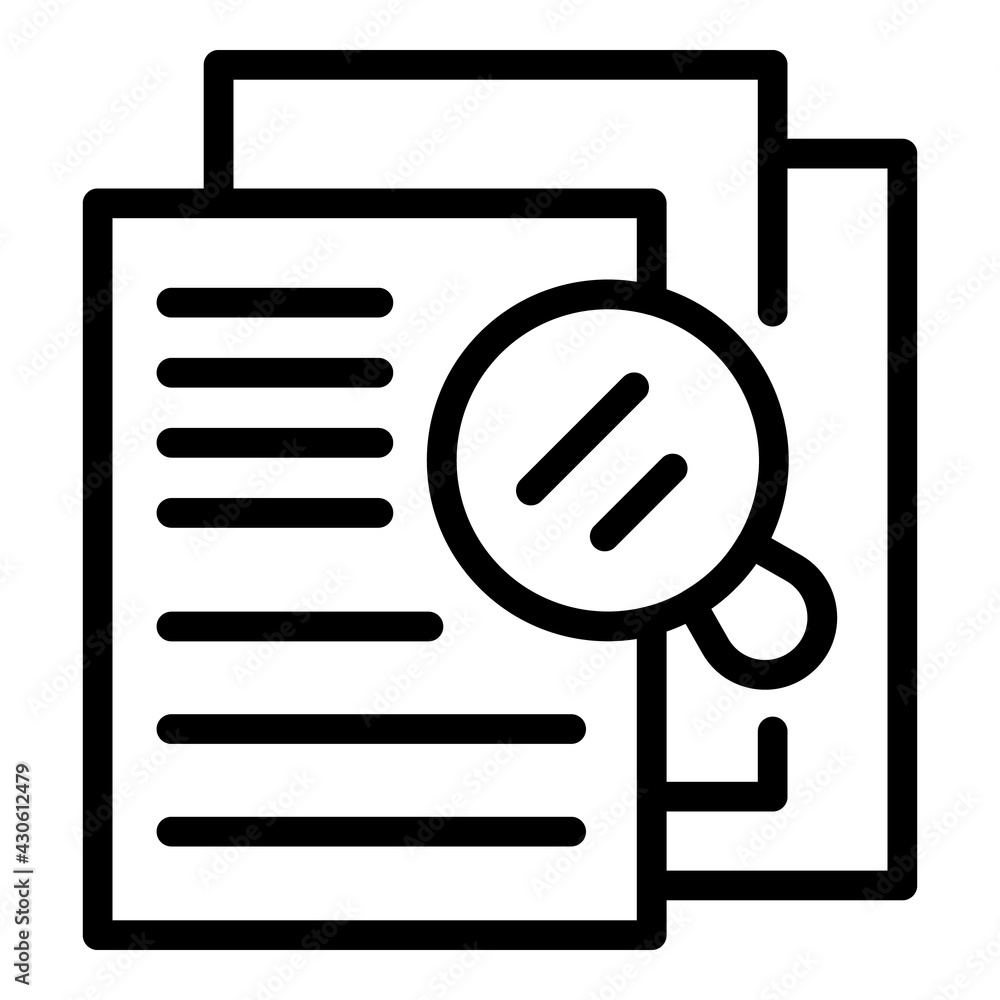 Documents market studies icon. Outline Documents market studies vector icon for web design isolated on white background Documents market studies icon. Outline Documents market studies vector icon for web design isolated on white background