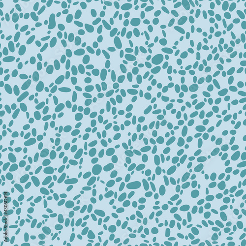 Random placed dots seamless pattern. Vector circles all over print on light blue background.