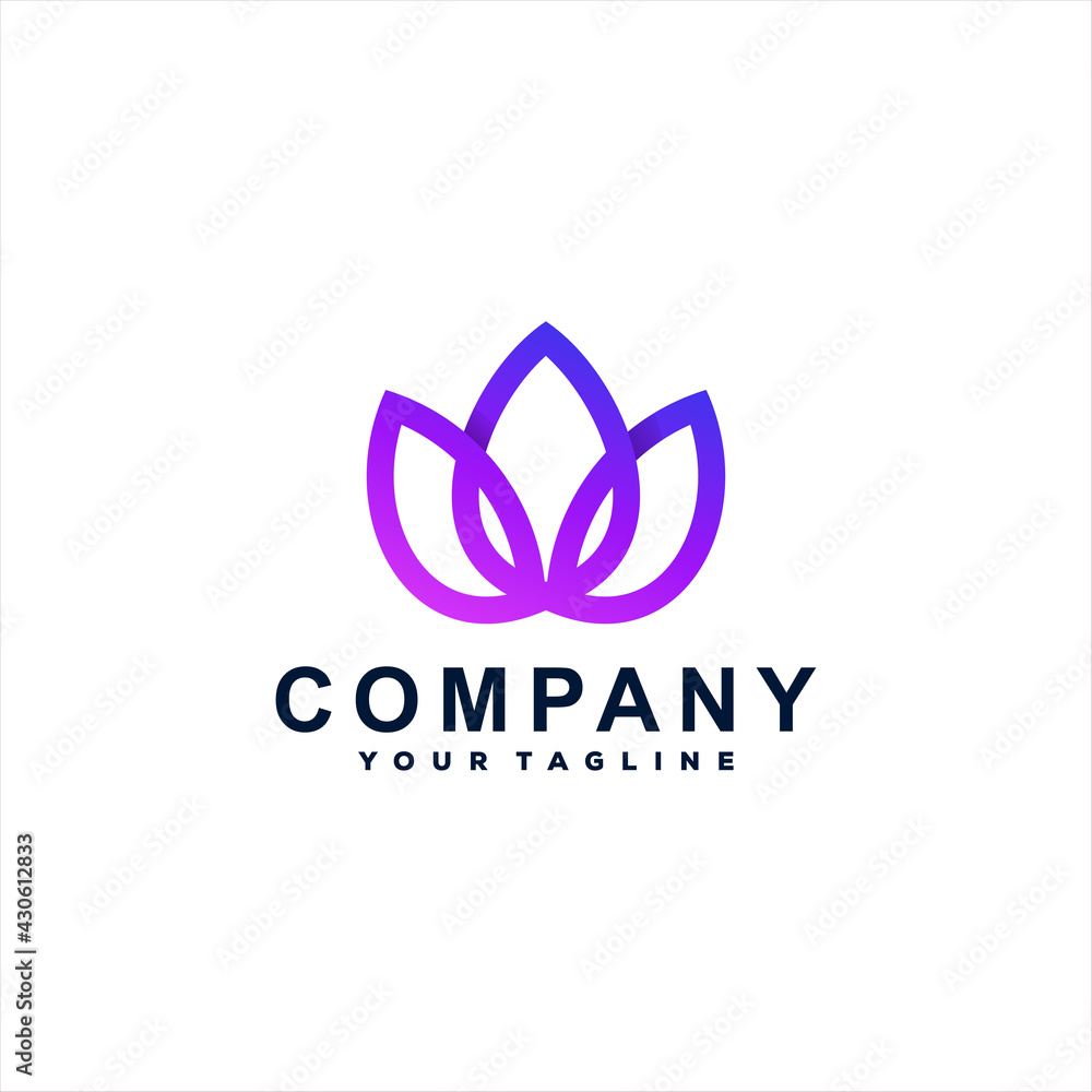 lotus flower gradient logo design lotus flower gradient logo design
