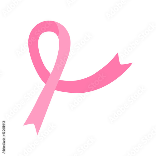 This is a pink ribbon on a white background.