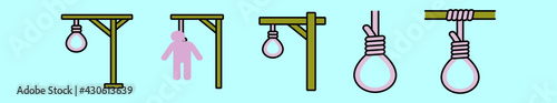 set of gallows cartoon icon design template with various models. vector illustration isolated on blue background
