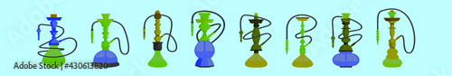set of nargile cartoon icon design template with various models. vector illustration isolated on blue background