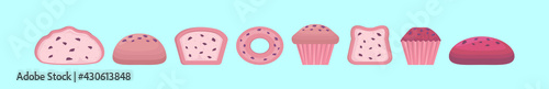 Set of raisin cartoon icon design template with various models. vector illustration isolated on blue background