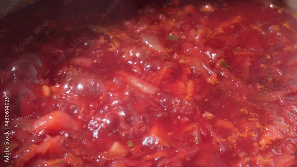 Traditional Ukrainian Russian borsch soup. Close-up selective focus Traditional Ukrainian Russian borsch soup. Close-up selective focus