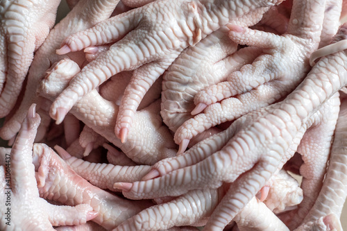 raw chicken foots for background