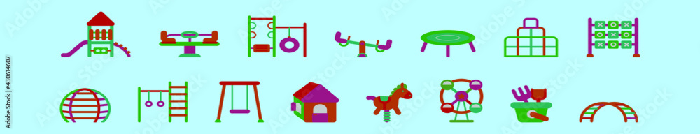 set of jungle gym cartoon icon design template with various models. vector illustration isolated on blue background set of jungle gym cartoon icon design template with various models. vector illustration isolated on blue background