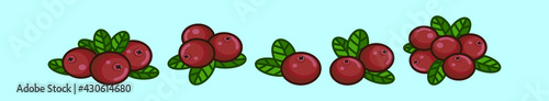set of cranberries cartoon icon design template with various models. vector illustration isolated on blue background