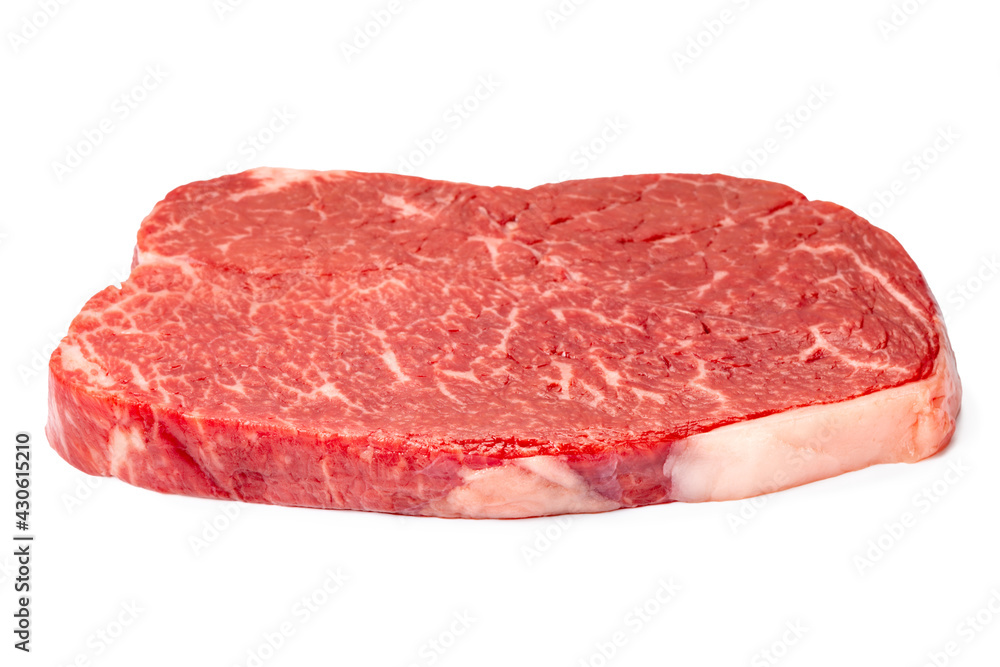 premium Japanese meat sliced wagyu marbled beef isolated on white background