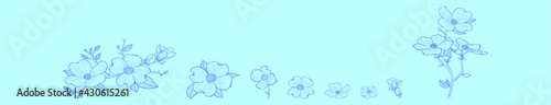 set of dogwood flower cartoon icon design template with various models. vector illustration isolated on blue background