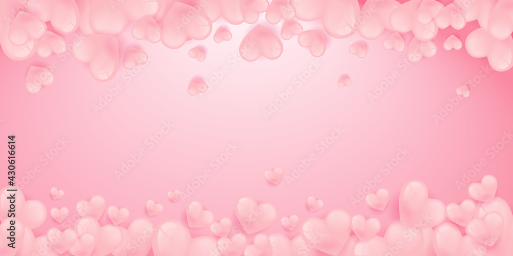 Valentines day sale background with Heart Balloons and clouds. Paper cut and 3d realistic style. Can be used for Wallpaper, flyers, invitation, posters, brochure, banners. Vector illustration.