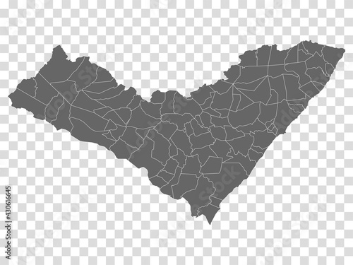 Blank map Alagoas of Brazil. High quality map Alagoas with municipalities on transparent background for your web site design, logo, app, UI.  Brazil.  EPS10.