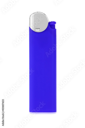 Blue Cigarette Lighter on white with clipping path