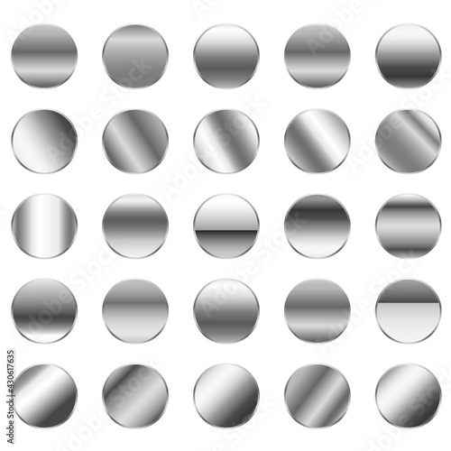 Groups of Silver chrome platinum and aluminum metallic gradients