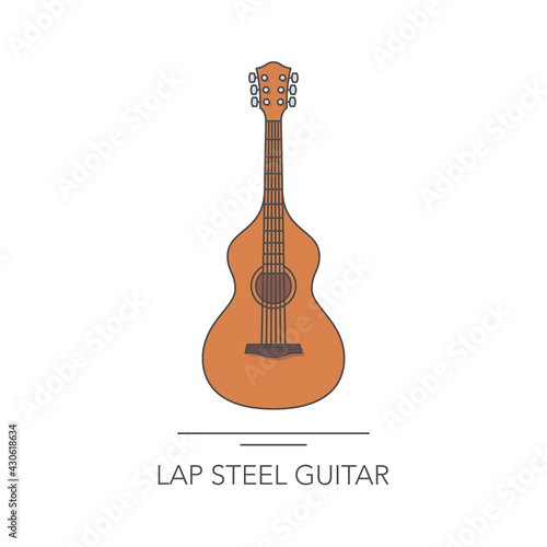 Lap steel slide guitar outline colorful icon. Vector illustration