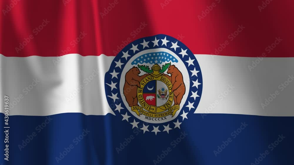 Flag of the Missouri State waving in the wind. Background. A series of Flag of the Missouri State waving in the wind. Background. A series of