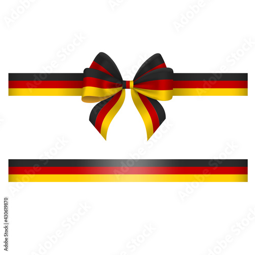 Tricolor bow and ribbon. black, red and yellow bow with ribbon. German flag colors