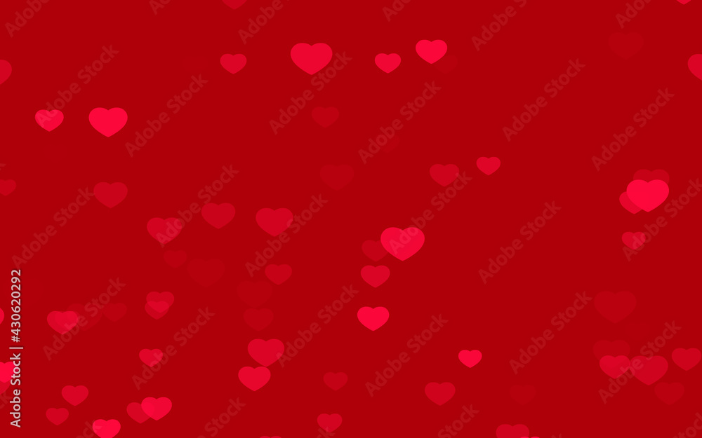 Valentine day red hearts with red background.