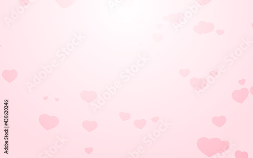 Valentine day pink hearts on pink background.