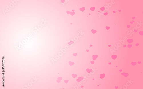 Valentine day pink hearts on pink background.