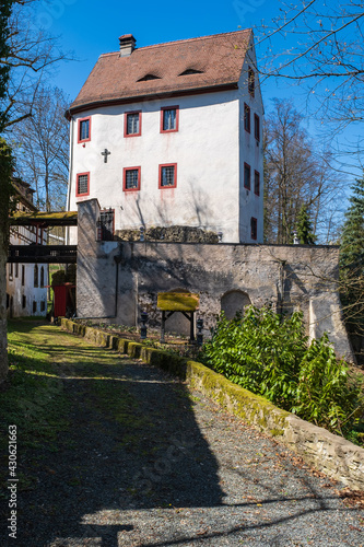 View of a rest of the Gailenreuth Castle in Burggaillenreuth / Germany in Franconian Switzerland 