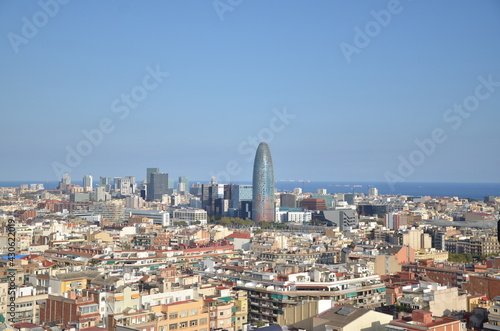 A beautiful city view from the cathedral at Barcelona. © peacefoo