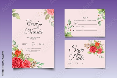 Botanical Watercolor Wedding Theme Set