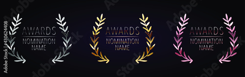 Golden laurel, great design for any purposes. Premium quality. Winner award. Premium vector.