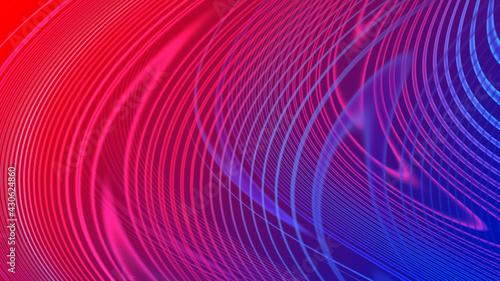 Abstract red blue gradient geometric background. Neon light curved lines and shape with colorful graphic design. with space for concept design business technology background.