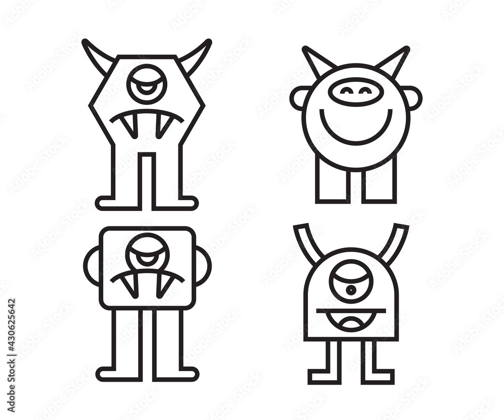 funny and cute monster character vector set funny and cute monster character vector set