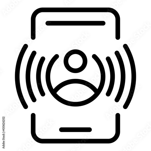 Ringing phone icon. Outline Ringing phone vector icon for web design isolated on white background