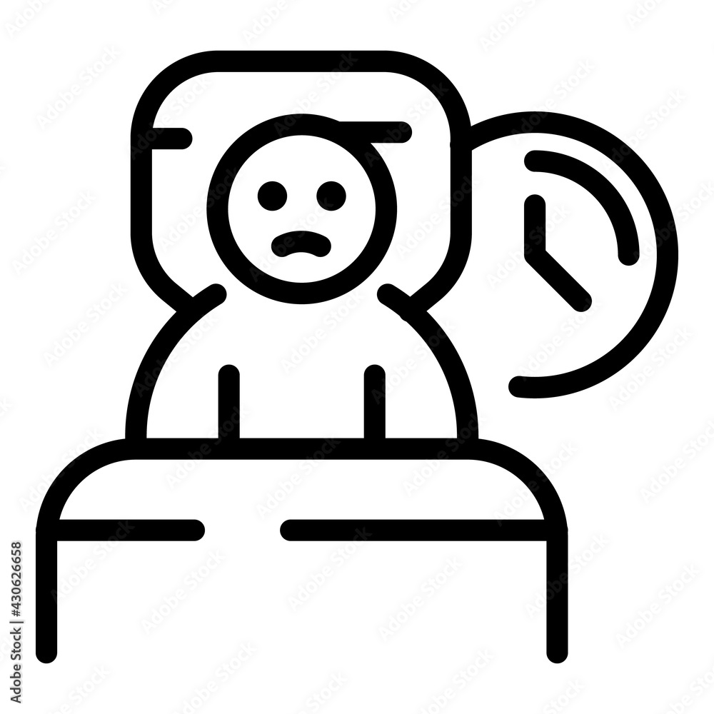 Insomnia icon. Outline Insomnia vector icon for web design isolated on white background Insomnia icon. Outline Insomnia vector icon for web design isolated on white background