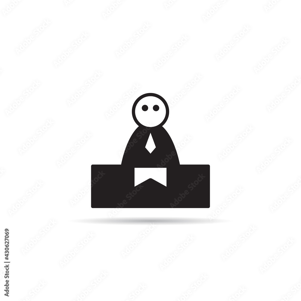 businessman in carton box icon businessman in carton box icon