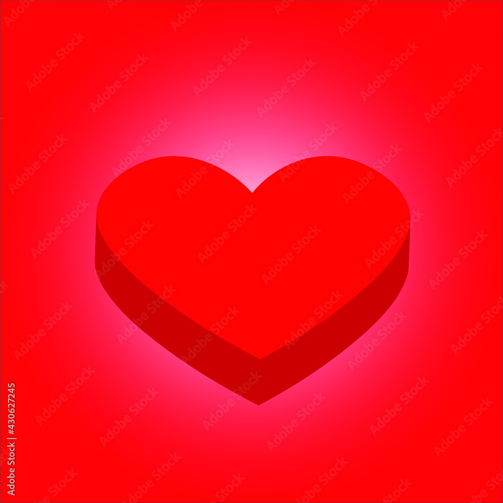 3D red heart illustration
